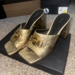 Versace Metallic Gold Mules